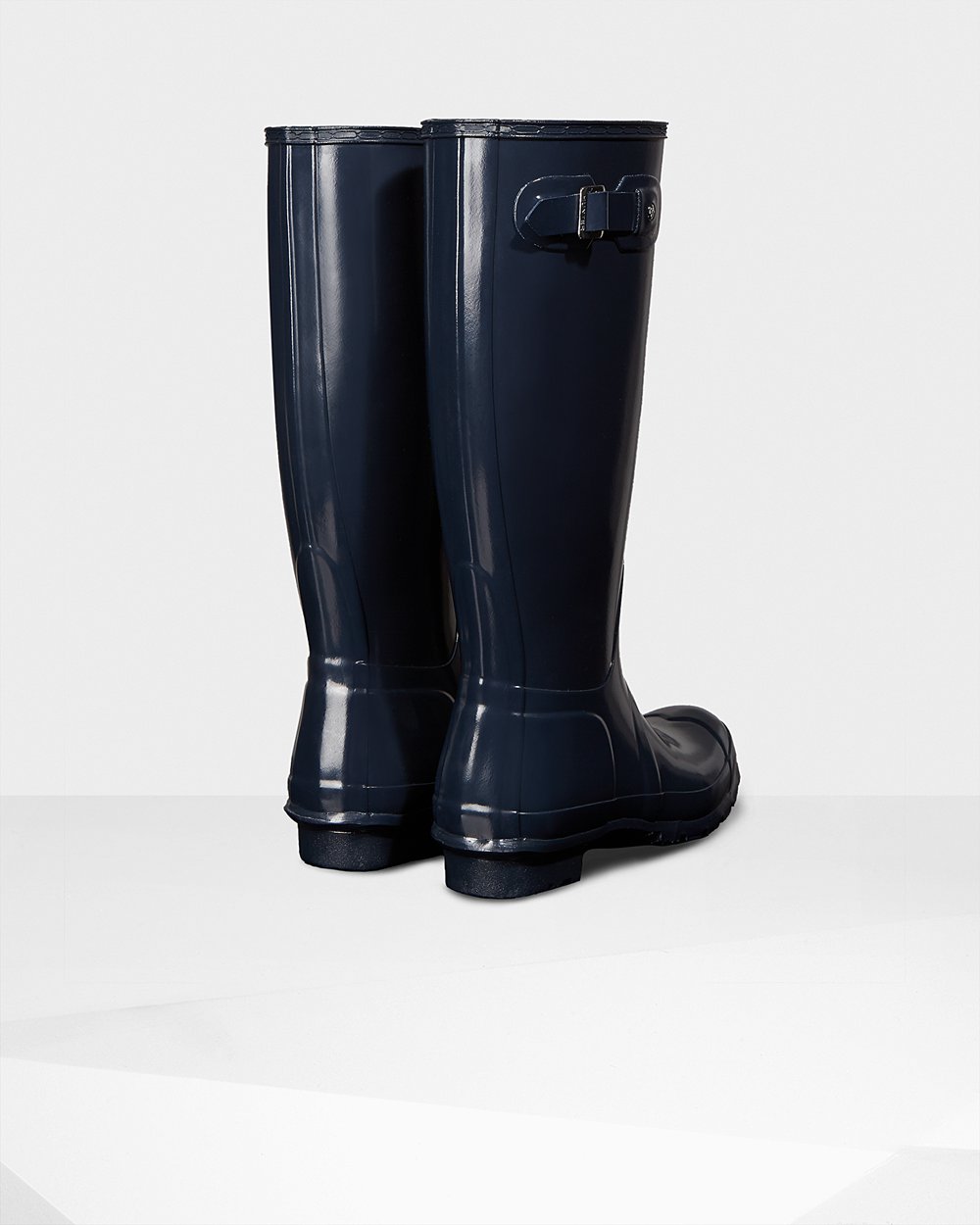 Womens Tall Rain Boots - Hunter Original Gloss (78FTOUHSD) - Navy